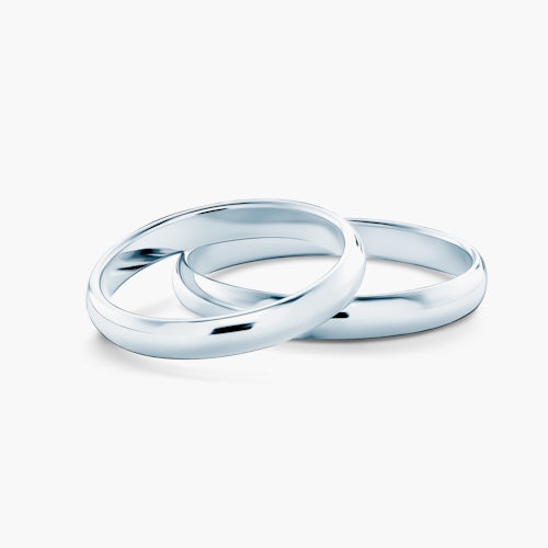 Obrączki ślubne: białe złoto, półokrągłe, 3 mm